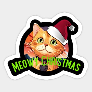 Meowy Christmas- Cat Sticker